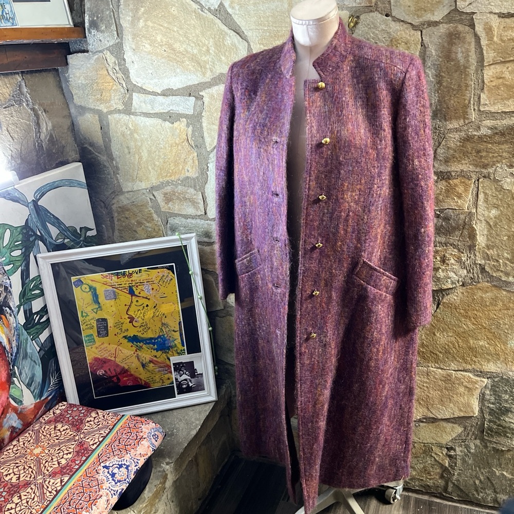 Vintage 1960s Mayfair of California Mohair Wool Blend Coat